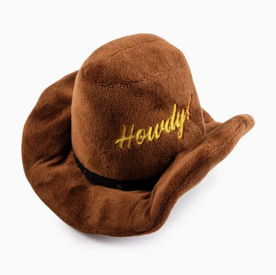 Haute Diggity Dog Brown Cowboy Hat Dog Toy
