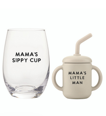 Stephan Baby Wine Glass + Sippy Cup Set - Mama + Lil Man