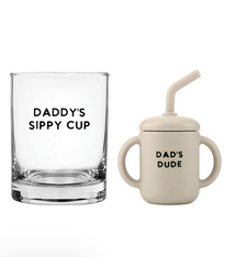 Stephan Baby DOF Glass + Sippy Cup Set - Dad + Dude