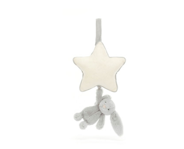 Jellycat Bashful Gray Bunny Musical Pull