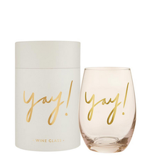 Creative Brands Stemless Wine Glass - Yay!