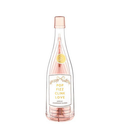 Creative Brands Acrylic Bottle + Glasses - Pop Fizz Clink Love