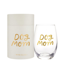 Creative Brands Stemless Wine Glass - Dog Mom