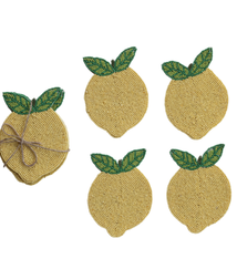 Creative Co-op Beaded Lemon Coasters