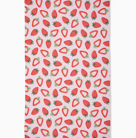 Geometry Sweet Strawberry Tea Towel