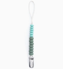 Bella Tunno Beaded Pacifier Clip - Moss Duo
