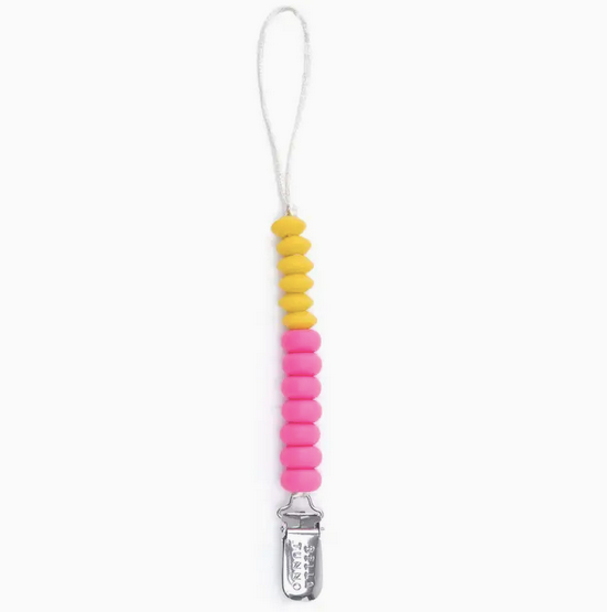 Bella Tunno Beaded Pacifier Clip - Punch Duo