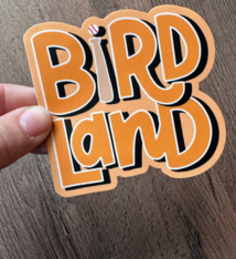 the letters mdn Birdland Baltimore Orioles Sticker