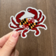 the letters mdn Maryland Flag Crab Sticker