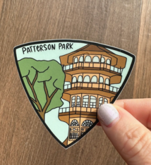 the letters mdn Patterson Park Badge Sticker