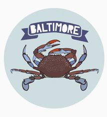 Made by Nilina Baltimore Blue Crab Sticker