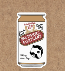 Made by Nilina Baltimore Natty Boh Beer Can Sticker
