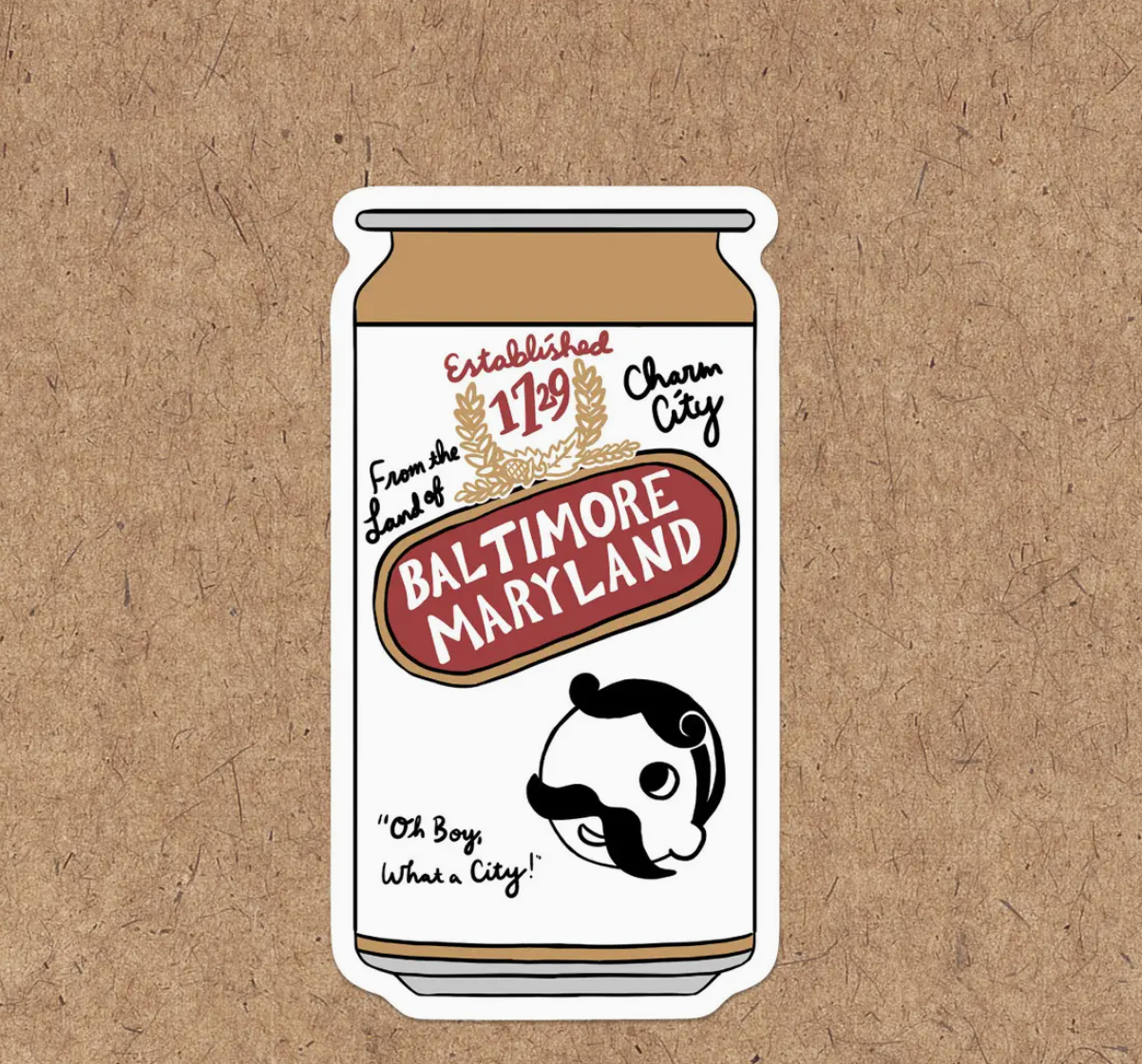 Made by Nilina Baltimore Natty Boh Beer Can Sticker