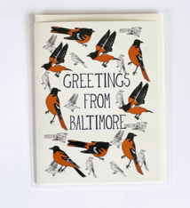 Made by Nilina Oriole Greetings from Baltimore Card