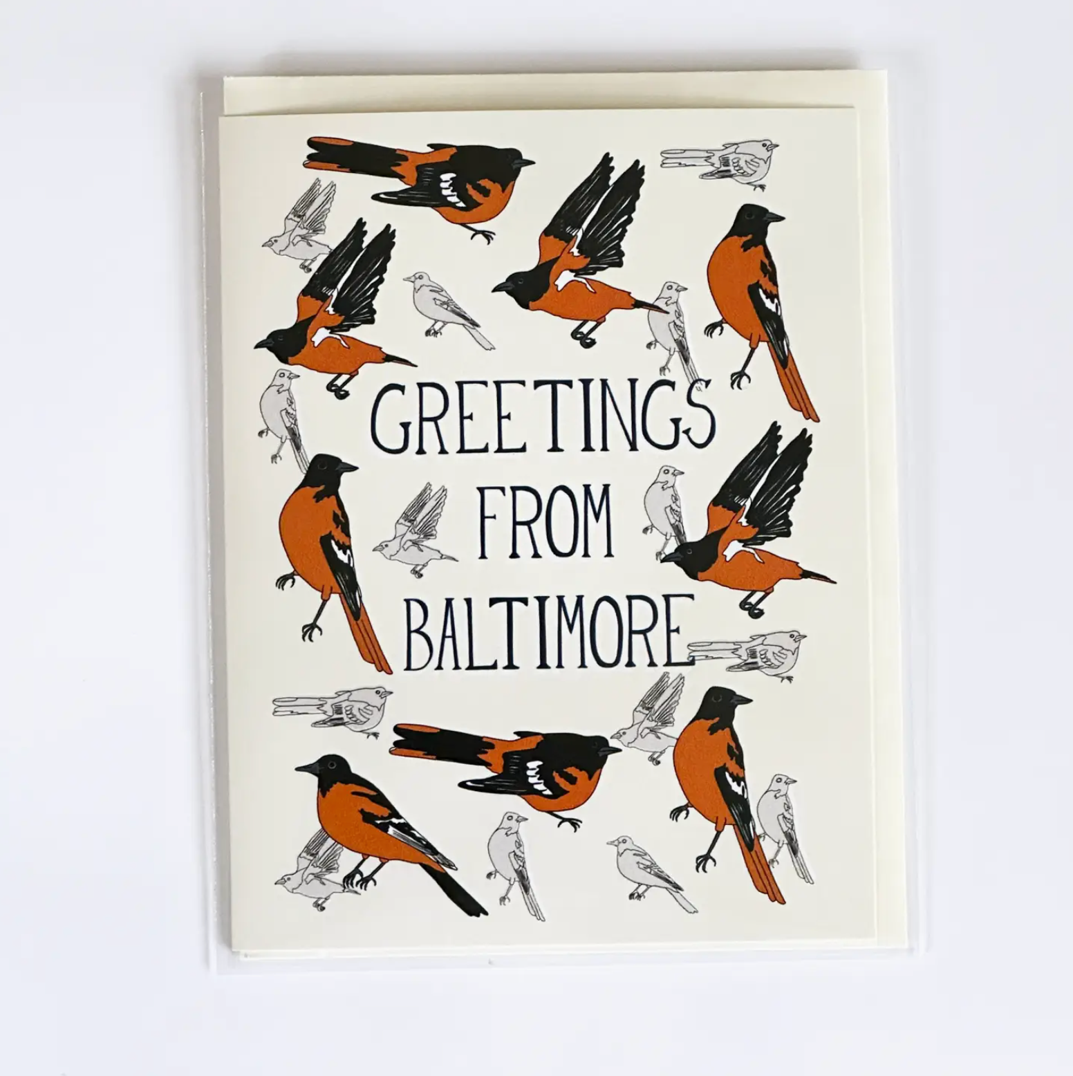 Made by Nilina Oriole Greetings from Baltimore Card