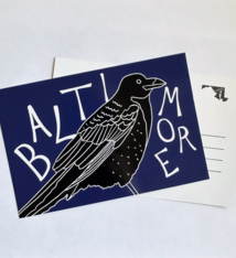 Made by Nilina Baltimore Raven Postcard