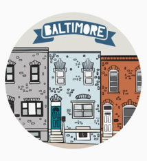 Made by Nilina Baltimore Rowhouse Sticker