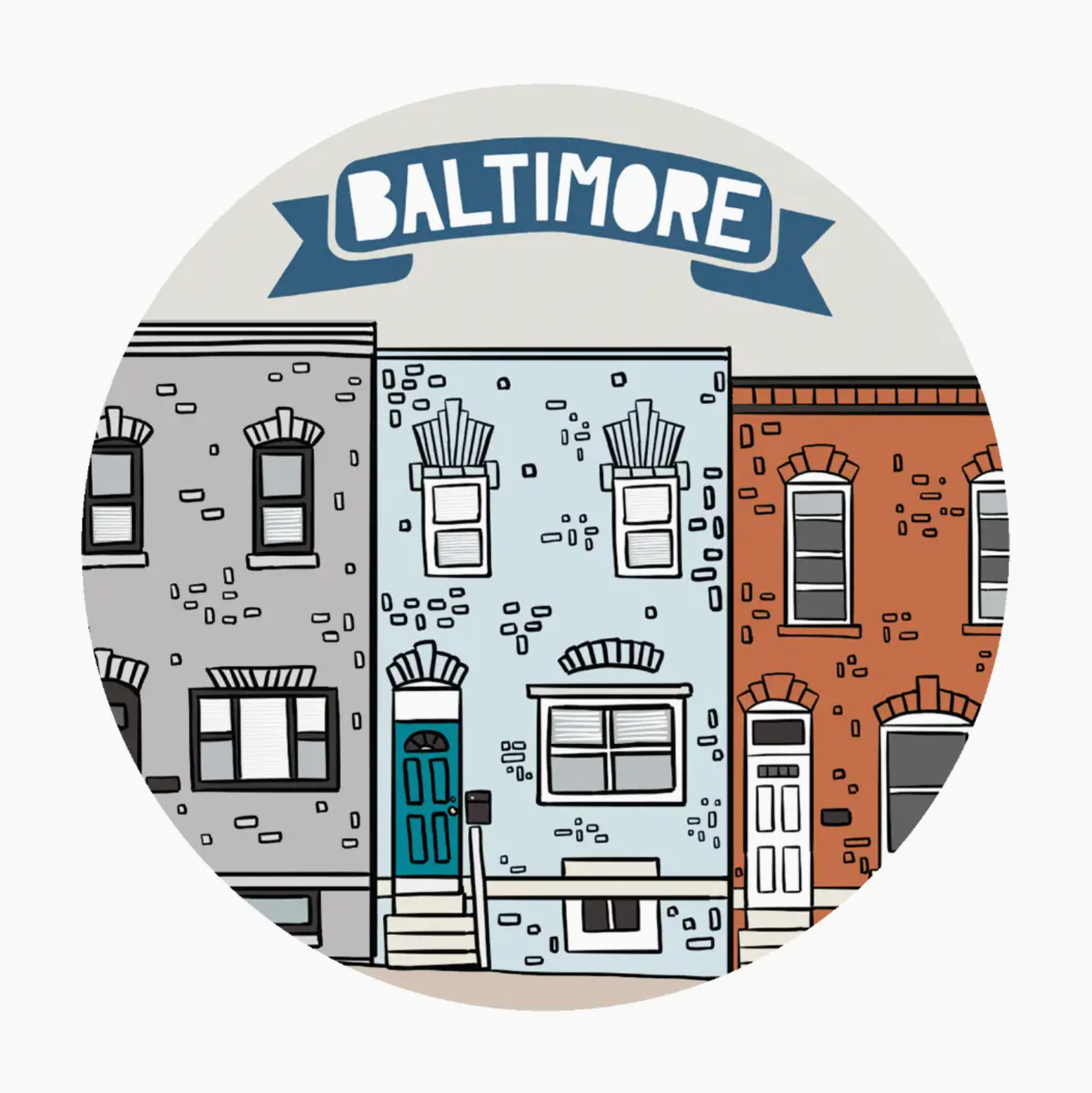 Made by Nilina Baltimore Rowhouse Sticker