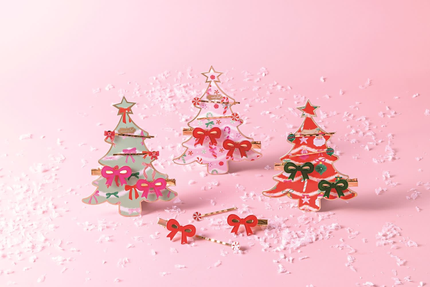 Mud Pie Holiday Bow Hair Clip Sets