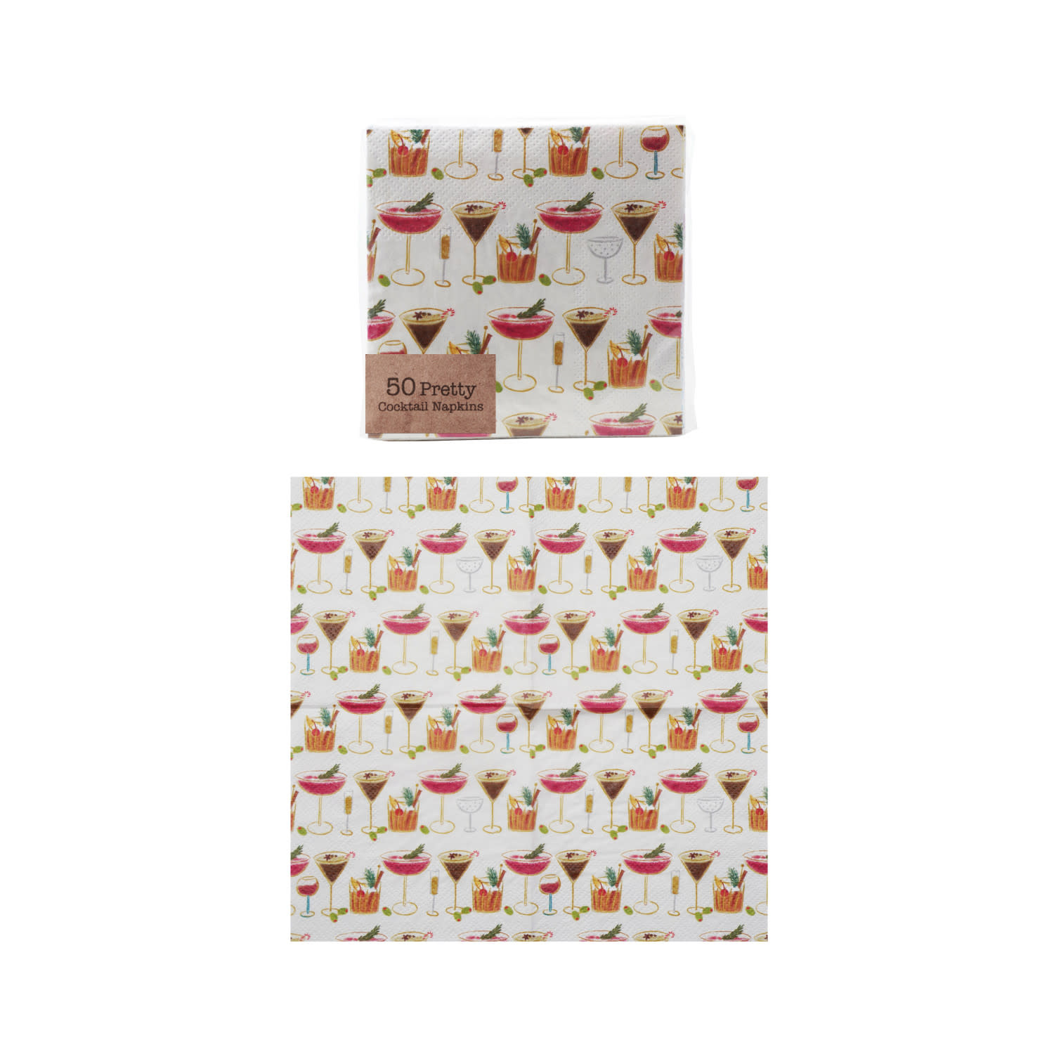 Creative Co-op Cocktail Pattern Paper Napkins