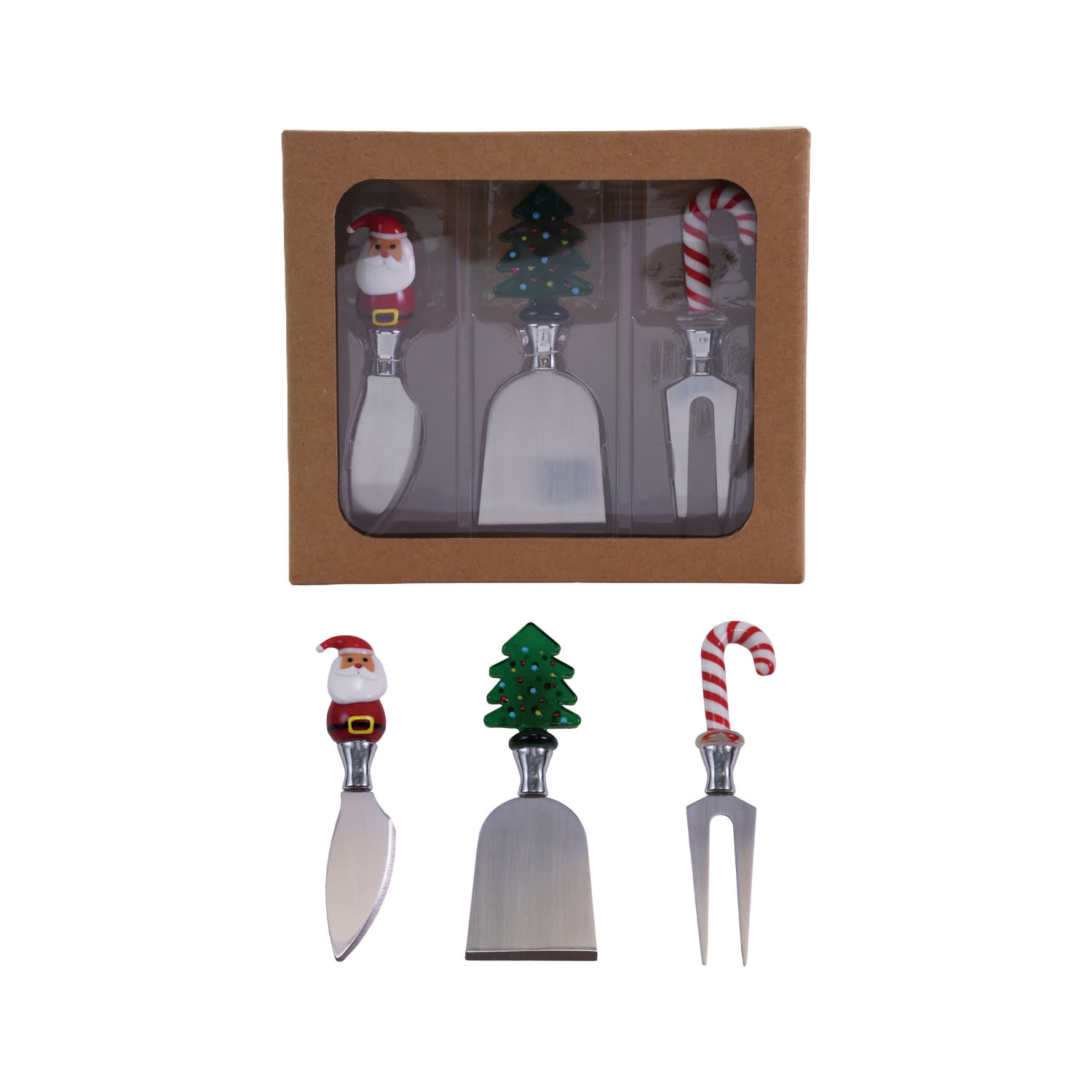 Creative Co-op Holiday Icon Glass Cheese Knives