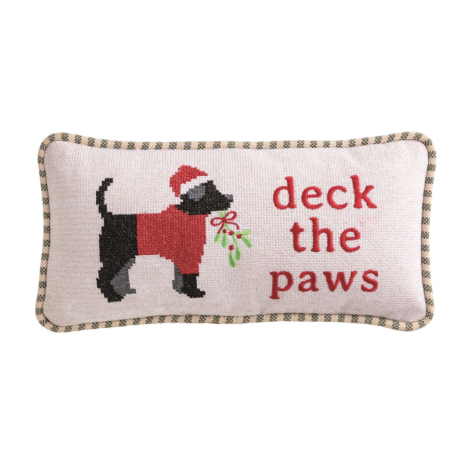 Mud Pie DECK XMAS NEEDLE POINT PILLOW