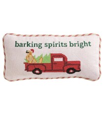 Mud Pie BARK XMAS NEEDLE POINT PILLOW