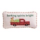 Mud Pie BARK XMAS NEEDLE POINT PILLOW