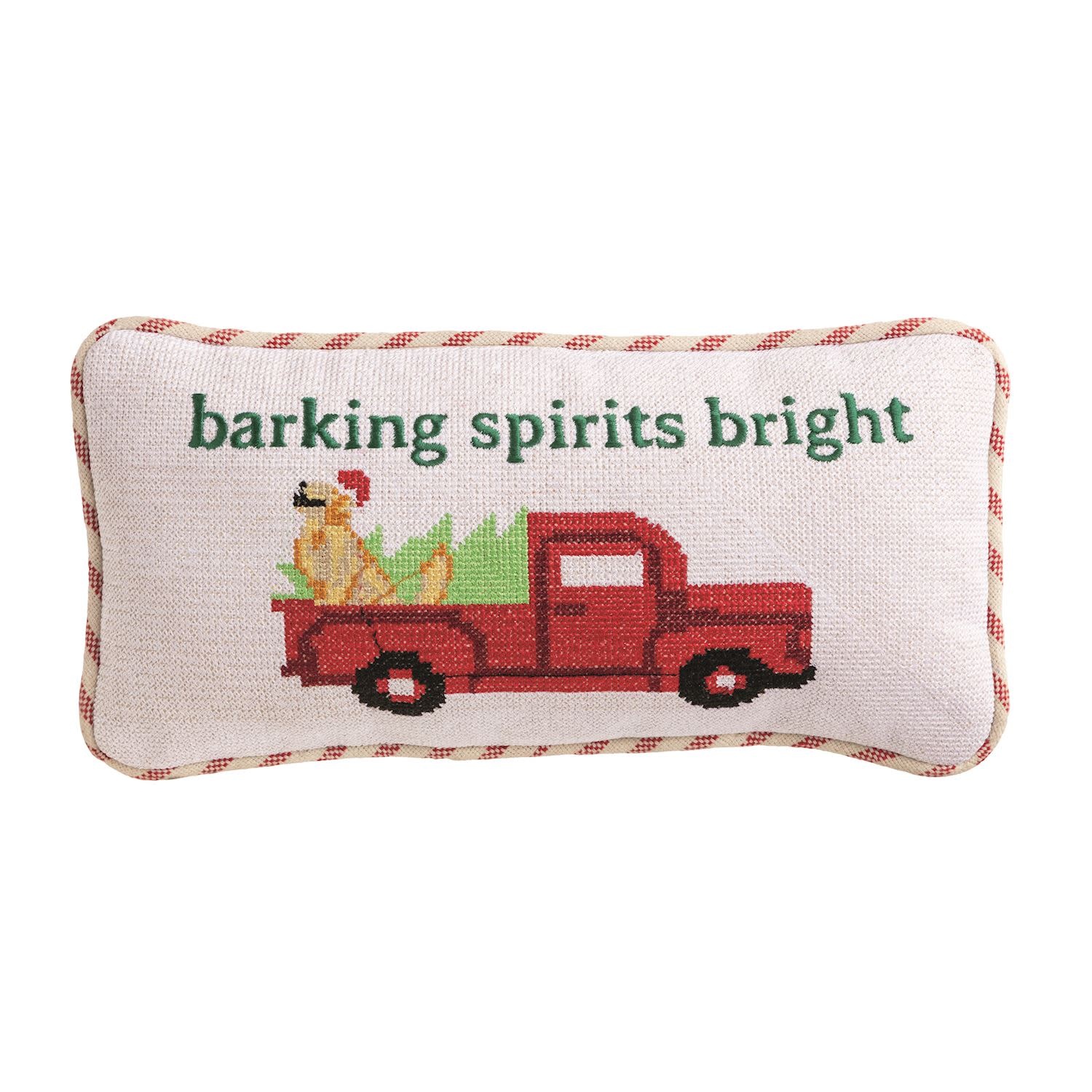 Mud Pie BARK XMAS NEEDLE POINT PILLOW