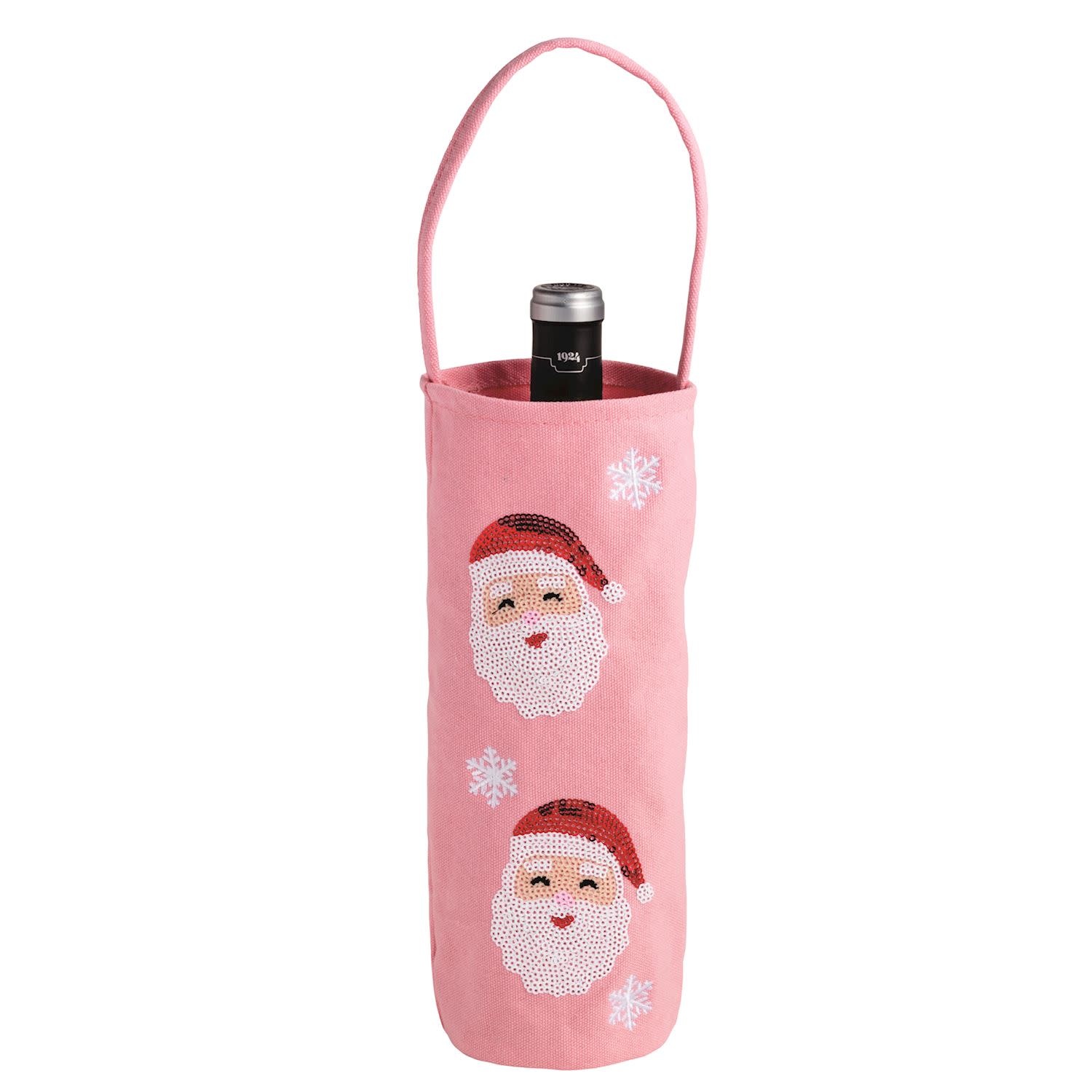 Mud Pie SANTA SEQUIN WINE BAG