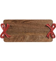 Mud Pie RED BOW HANDLE WOOD BOARD