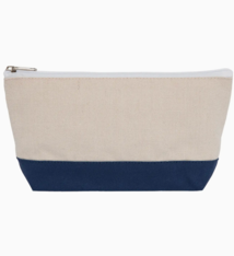 Ever Ellis Canvas Colorblock Cosmetic Bag - Blue