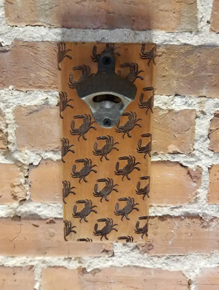 LeRoy Woodworks Magnetic Bottle Opener - Crabs