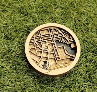 LeRoy Woodworks Baltimore Map 3D Magnet