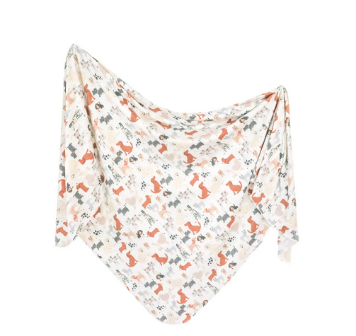 Copper Pearl Knit Swaddle Blanket Rufus