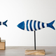PD Home & Garden BLUE WOOD FISH ON STAND