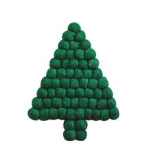Mud Pie GREEN TREE FELTED POM TRIVET