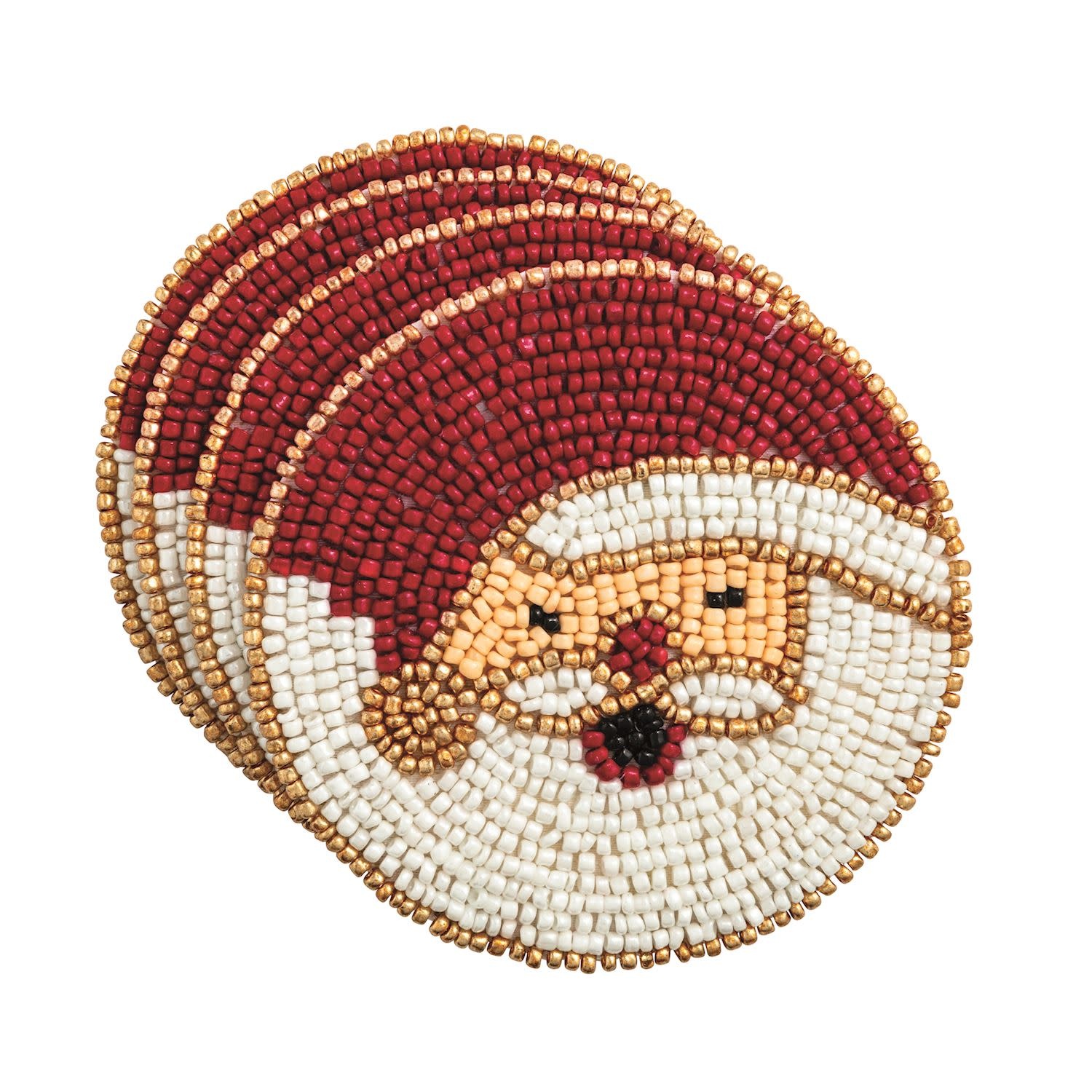 Mud Pie Santa Beaded Coaster Set