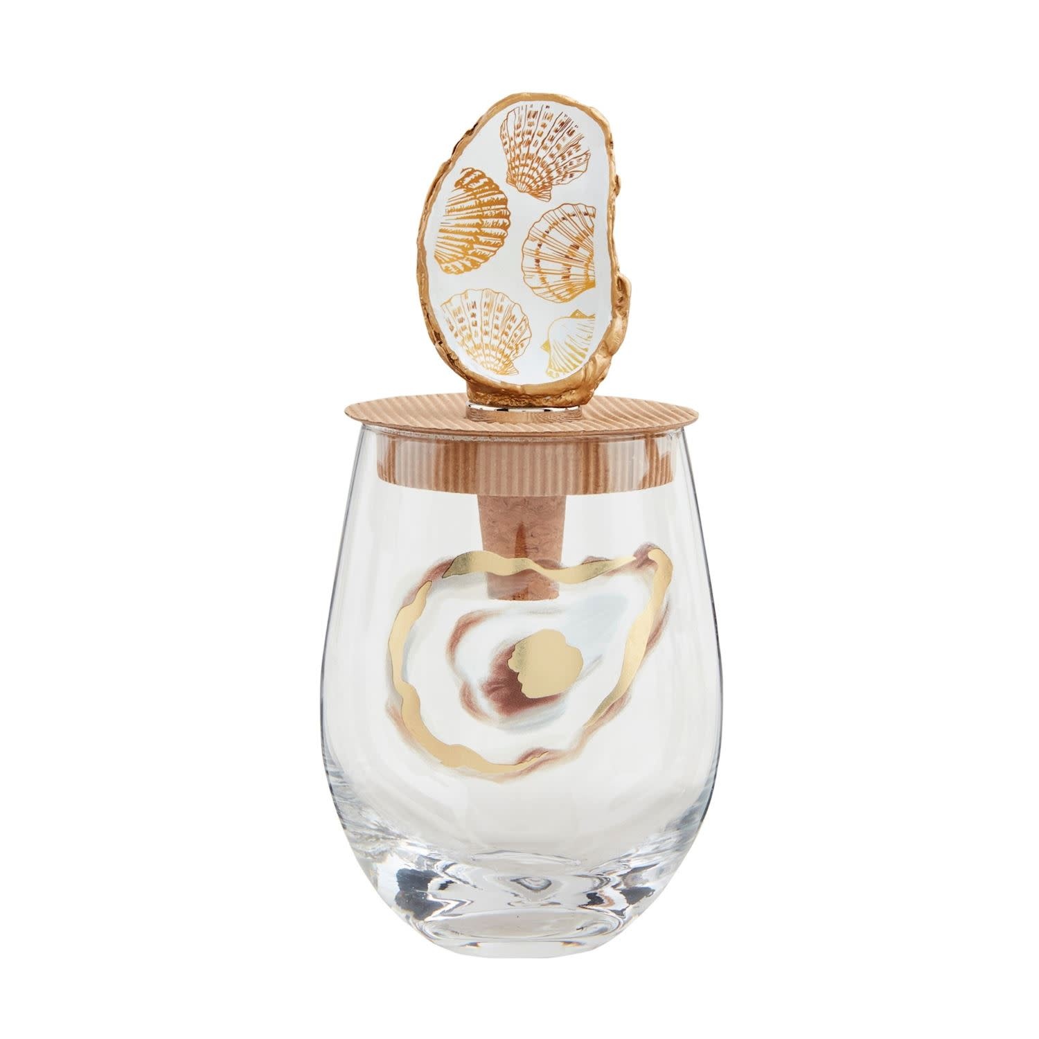 Mud Pie Single Oyster Wine Glass Set