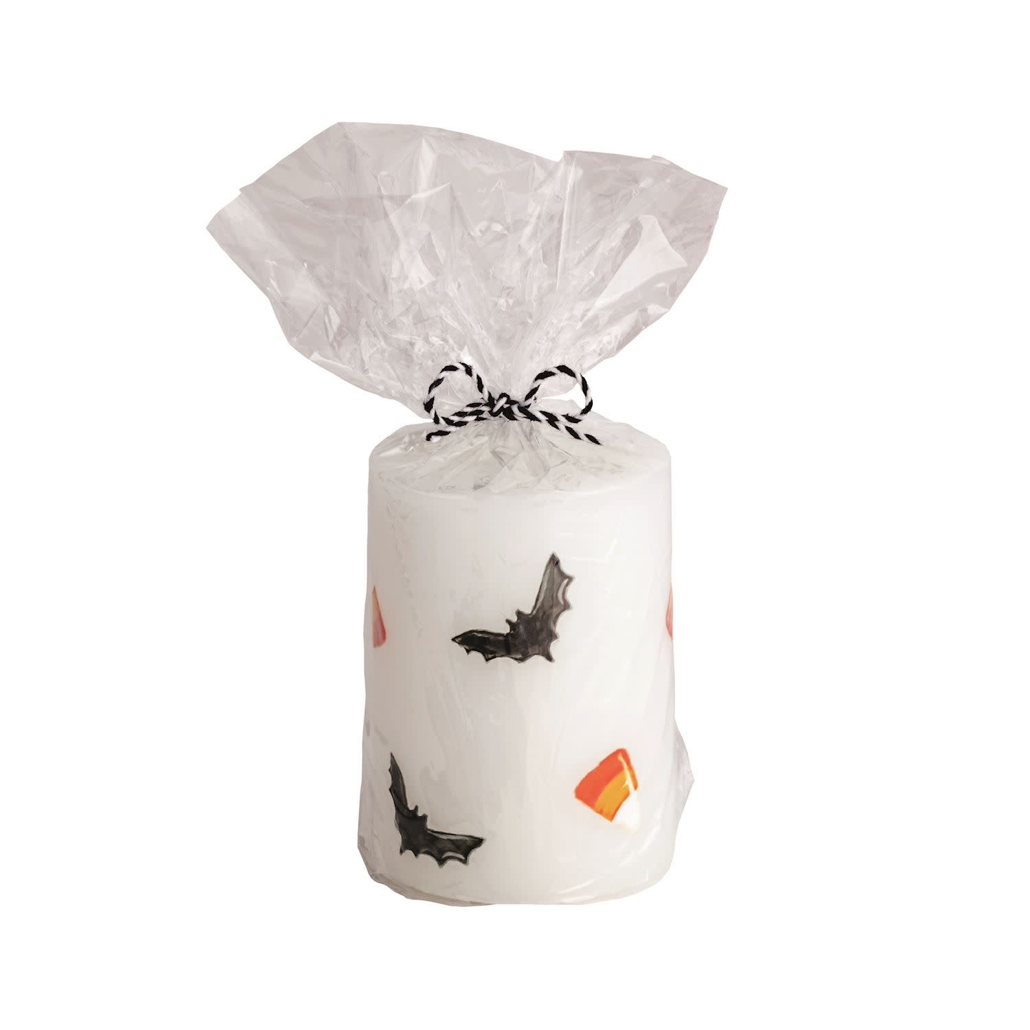 Mud Pie White Halloween Pillar