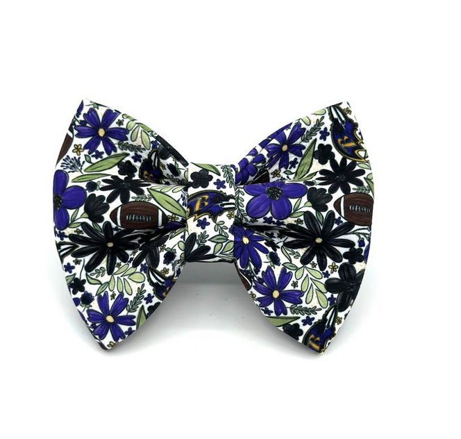 Banjo's Bows Go Ravens Dog Bow Tie