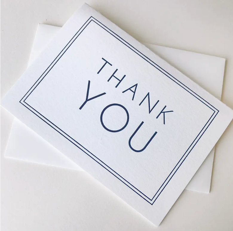 Steel Petal Press Thank You Navy Frame Card
