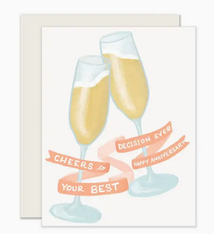 Slightly Stationery Best Decision Anniversary Card