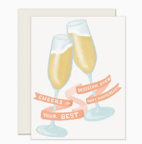 Slightly Stationery Best Decision Anniversary Card