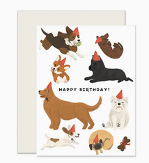 Slightly Stationery Dogs Birthday Card