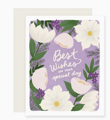 Slightly Stationery Floral Best Wishes Wedding Card