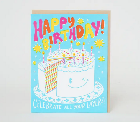 Egg Press Cake Layers Birthday Card