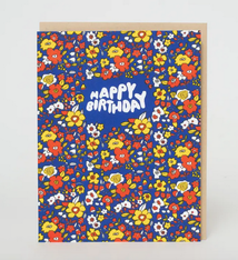 Egg Press Happy Birthday Calico Floral Card