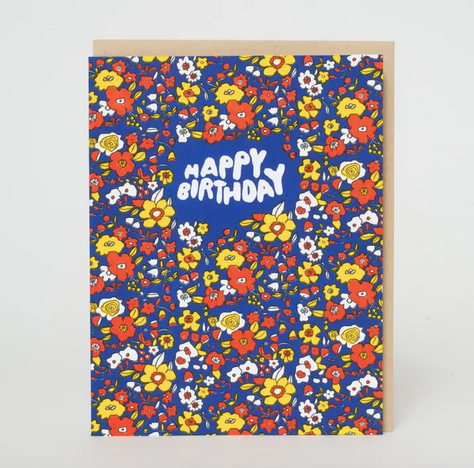Egg Press Happy Birthday Calico Floral Card