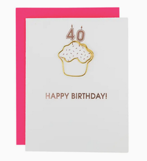 Chez Gagne Happy Birthday Candles 40 Paperclip Card